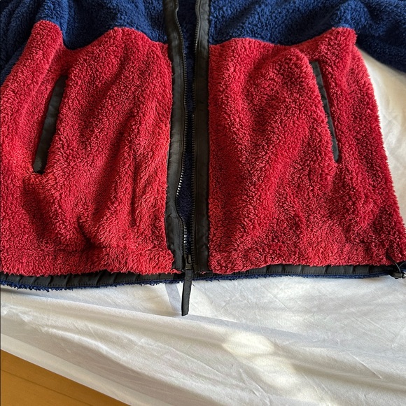 Original Use Mens Colorblock Puffer Jacket in Navy, Red & Black - Picture 3 of 4